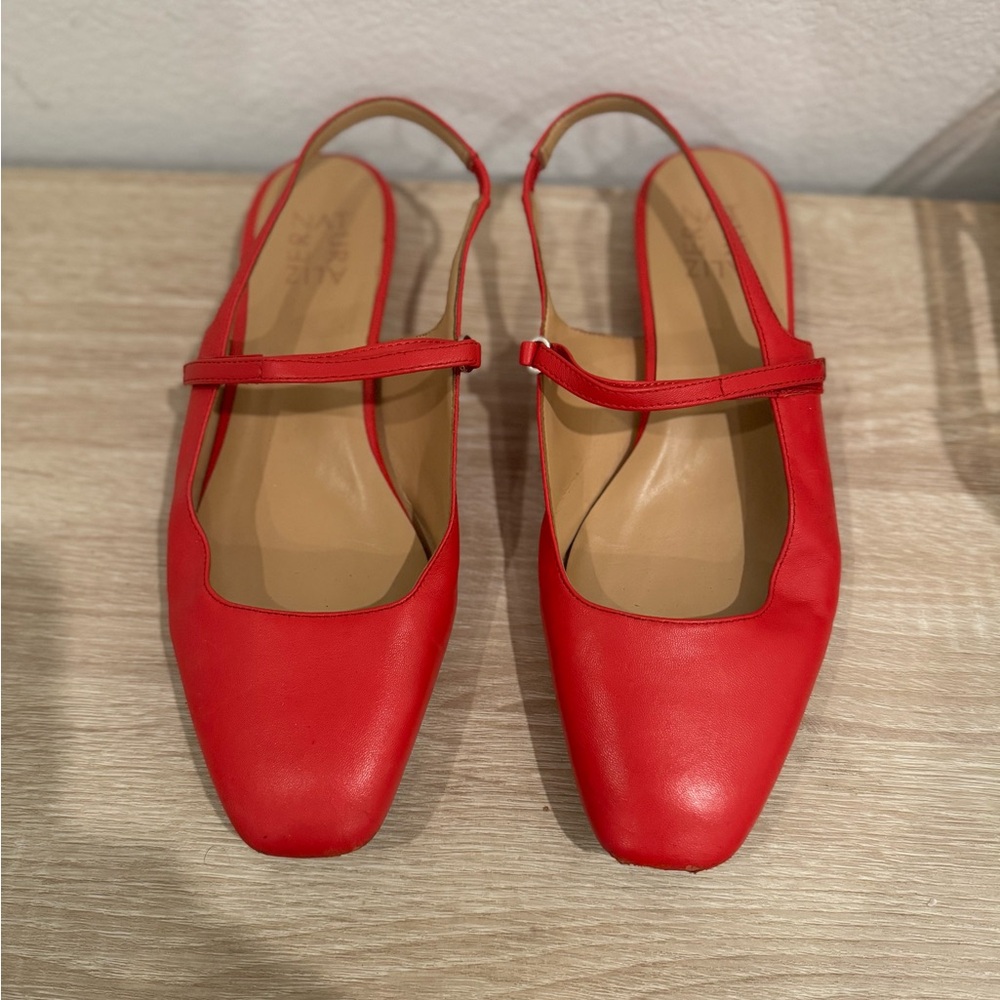 Naturalizer‎ Red Slingback Flats Coastal Maximalist Vibrant Classic